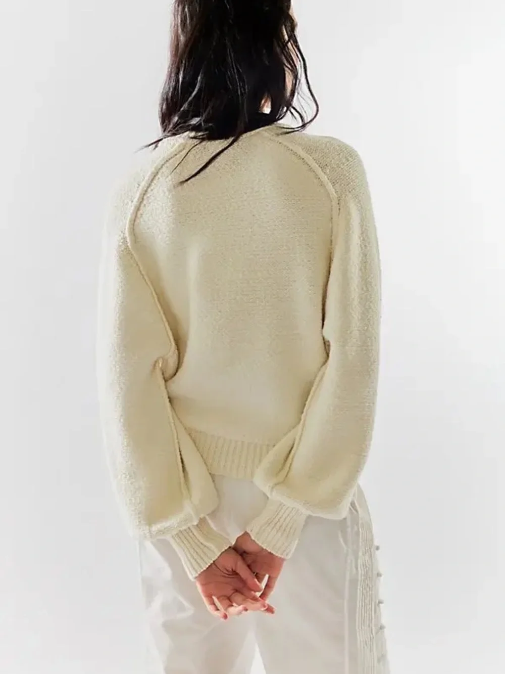 Free People Riley pull over sweater in creamy white - medium - perfect condition